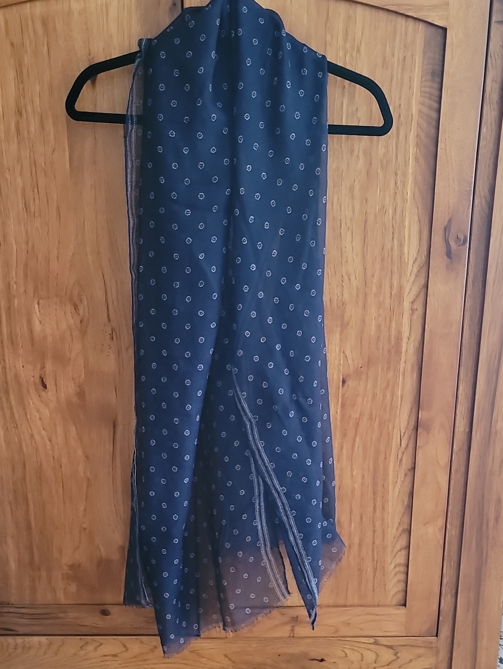 Lightweight Navy Polka Dot Scarf